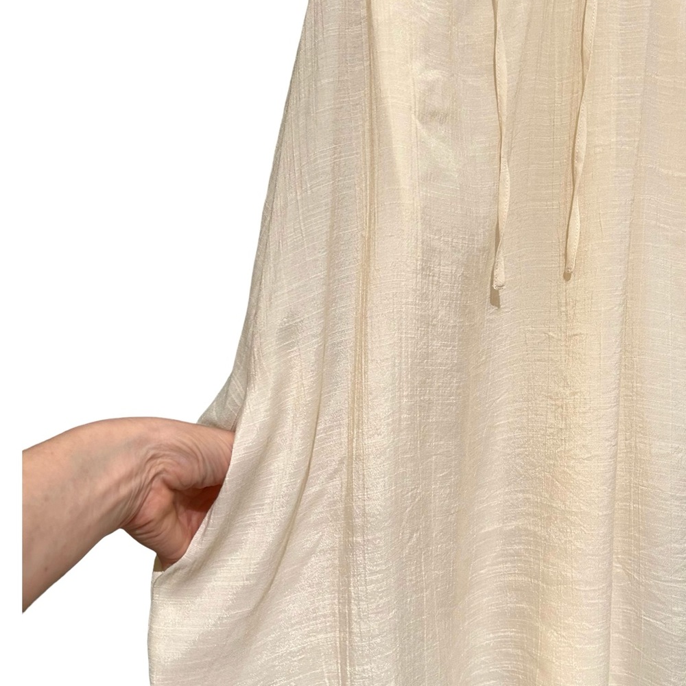 Who What Wear Women's Shift Dress Size Small Ivory Flutter Sleeve Eyelet Boho - Picture 4 of 7